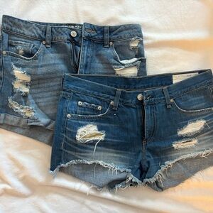 2 pairs of shorts: rag & bone distressed Blue Jean Shorts